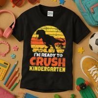 I'm Ready To Crush Kindergarten Dinosaur First Day Of School Kids T-Shirt thumb 3