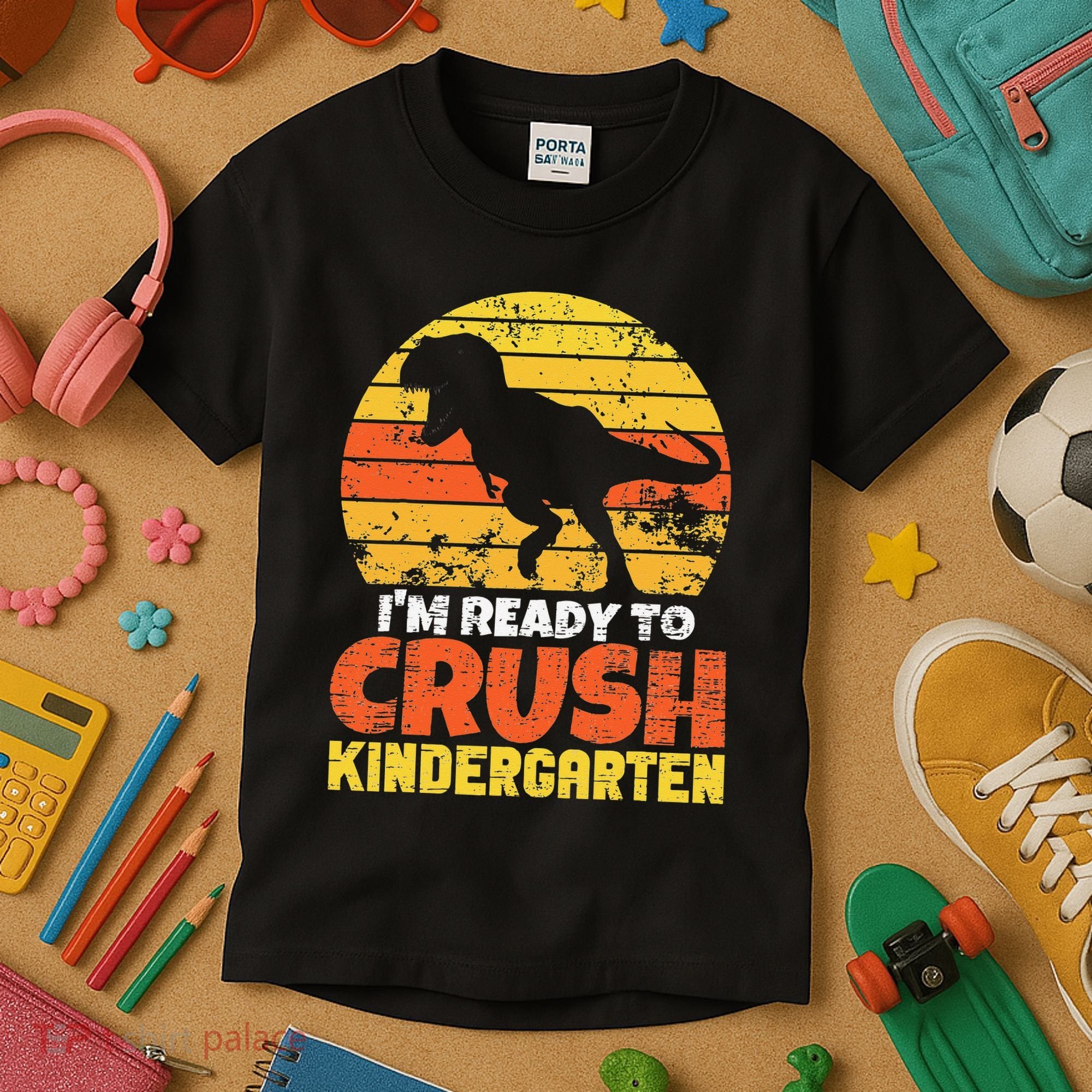 I'm Ready To Crush Kindergarten Dinosaur First Day Of School Kids T-Shirt