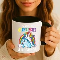 Im Ready To Crush 4th Grade Narwhal Unicorn Back To School Coffee Mug thumb 3