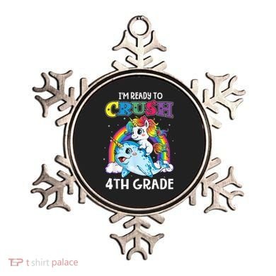 Im Ready To Crush 4th Grade Narwhal Unicorn Back To School Ornament