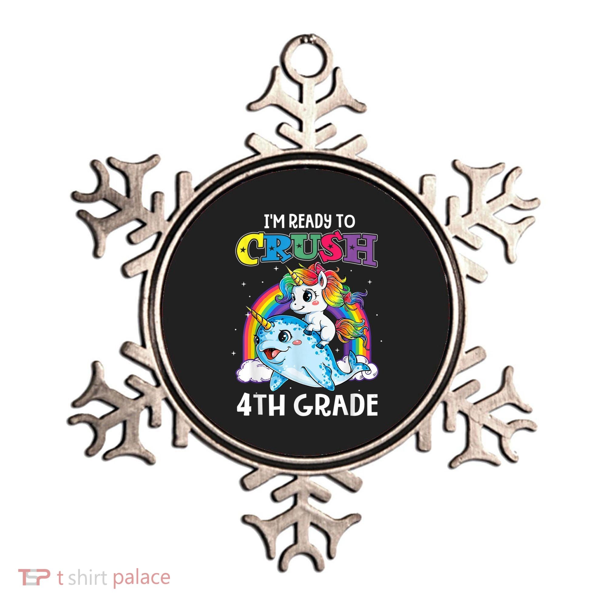 Im Ready To Crush 4th Grade Narwhal Unicorn Back To School Ornament