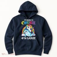 Im Ready To Crush 4th Grade Narwhal Unicorn Back To School Hoodie thumb 0