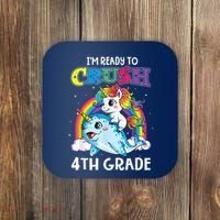 Im Ready To Crush 4th Grade Narwhal Unicorn Back To School Coaster thumb 0