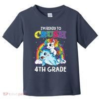 Im Ready To Crush 4th Grade Narwhal Unicorn Back To School Toddler T-Shirt thumb 0