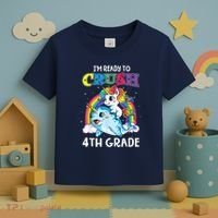 Im Ready To Crush 4th Grade Narwhal Unicorn Back To School Toddler T-Shirt thumb 3