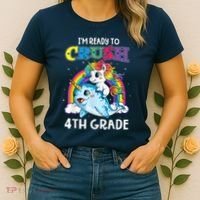 Im Ready To Crush 4th Grade Narwhal Unicorn Back To School Women's T-Shirt thumb 2