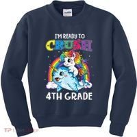 Im Ready To Crush 4th Grade Narwhal Unicorn Back To School Kids Sweatshirt thumb 0