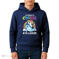 Im Ready To Crush 4th Grade Narwhal Unicorn Back To School Kids Hoodie thumb 4