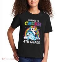 Im Ready To Crush 4th Grade Narwhal Unicorn Back To School Kids T-Shirt thumb 2