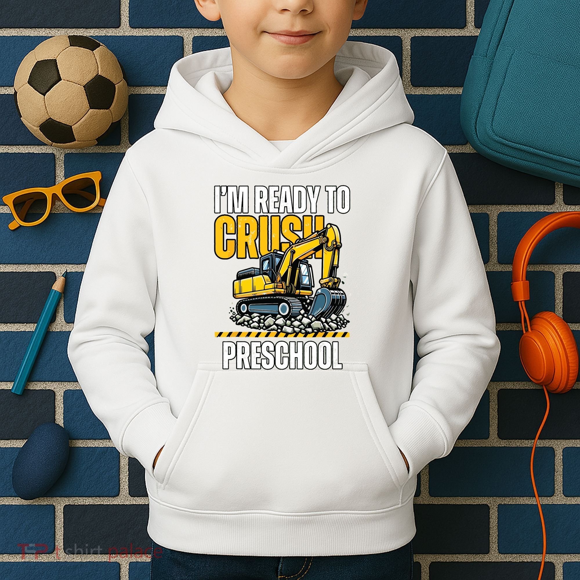 Im Ready To Crush Preschool Boy First Day Of Preschool Kids Hoodie