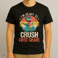 I'm Ready To Crush 1st Grade Dinosaur First Day Of School T-Shirt thumb 3