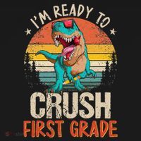I'm Ready To Crush 1st Grade Dinosaur First Day Of School Women's Tank Top thumb 5