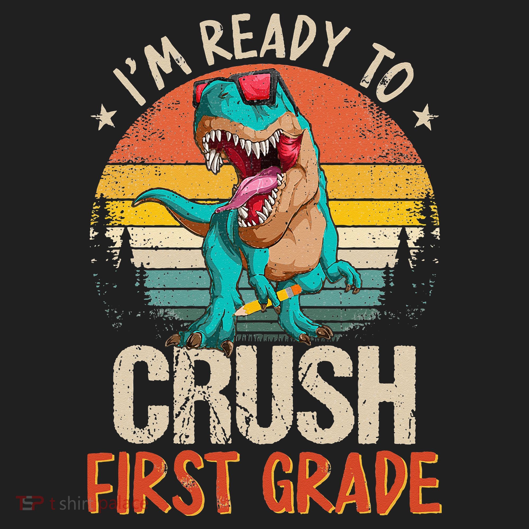 I'm Ready To Crush 1st Grade Dinosaur First Day Of School Hat