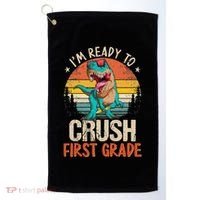 I'm Ready To Crush 1st Grade Dinosaur First Day Of School Golf Towel thumb 0