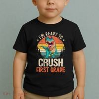 I'm Ready To Crush 1st Grade Dinosaur First Day Of School Toddler T-Shirt thumb 2