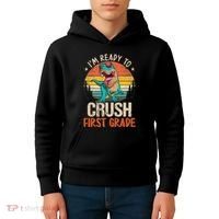 I'm Ready To Crush 1st Grade Dinosaur First Day Of School Kids Hoodie thumb 4