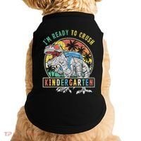 I'm Ready To Crush Kindergarten Dinosaur First Day Of School Doggie Tank thumb 0