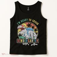 I'm Ready To Crush Kindergarten Dinosaur First Day Of School Tank Top thumb 2