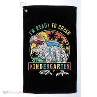 I'm Ready To Crush Kindergarten Dinosaur First Day Of School Golf Towel thumb 0