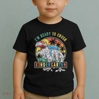 I'm Ready To Crush Kindergarten Dinosaur First Day Of School Toddler T-Shirt thumb 2