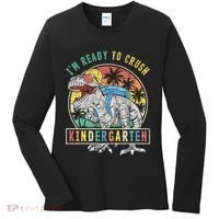 I'm Ready To Crush Kindergarten Dinosaur First Day Of School Women's Long Sleeve Shirt thumb 0