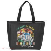 I'm Ready To Crush Kindergarten Dinosaur First Day Of School Tote Bag thumb 0