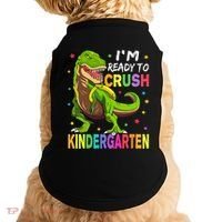 I'm Ready To Crush Kindergarten Back To School Dinosaur Doggie Tank thumb 0