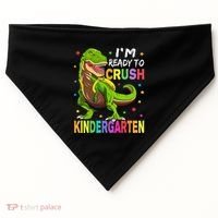 I'm Ready To Crush Kindergarten Back To School Dinosaur USA-Made Doggie Bandana thumb 0
