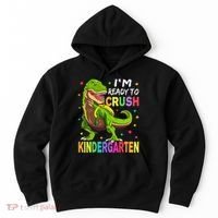 I'm Ready To Crush Kindergarten Back To School Dinosaur Hoodie thumb 0