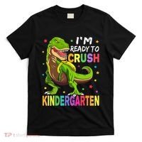 I'm Ready To Crush Kindergarten Back To School Dinosaur T-Shirt thumb 0