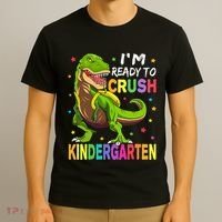 I'm Ready To Crush Kindergarten Back To School Dinosaur T-Shirt thumb 3