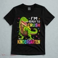 I'm Ready To Crush Kindergarten Back To School Dinosaur T-Shirt thumb 5