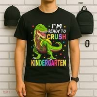 I'm Ready To Crush Kindergarten Back To School Dinosaur T-Shirt thumb 6