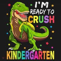 I'm Ready To Crush Kindergarten Back To School Dinosaur Women's Hoodie thumb 2