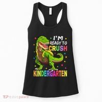 I'm Ready To Crush Kindergarten Back To School Dinosaur Women's Tank Top thumb 0