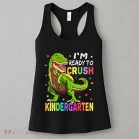 I'm Ready To Crush Kindergarten Back To School Dinosaur Women's Tank Top thumb 3