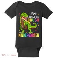 I'm Ready To Crush Kindergarten Back To School Dinosaur Baby Bodysuit thumb 0