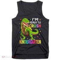 I'm Ready To Crush Kindergarten Back To School Dinosaur Tank Top thumb 0
