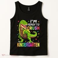 I'm Ready To Crush Kindergarten Back To School Dinosaur Tank Top thumb 2