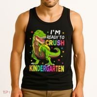 I'm Ready To Crush Kindergarten Back To School Dinosaur Tank Top thumb 3