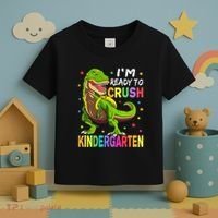 I'm Ready To Crush Kindergarten Back To School Dinosaur Toddler T-Shirt thumb 3