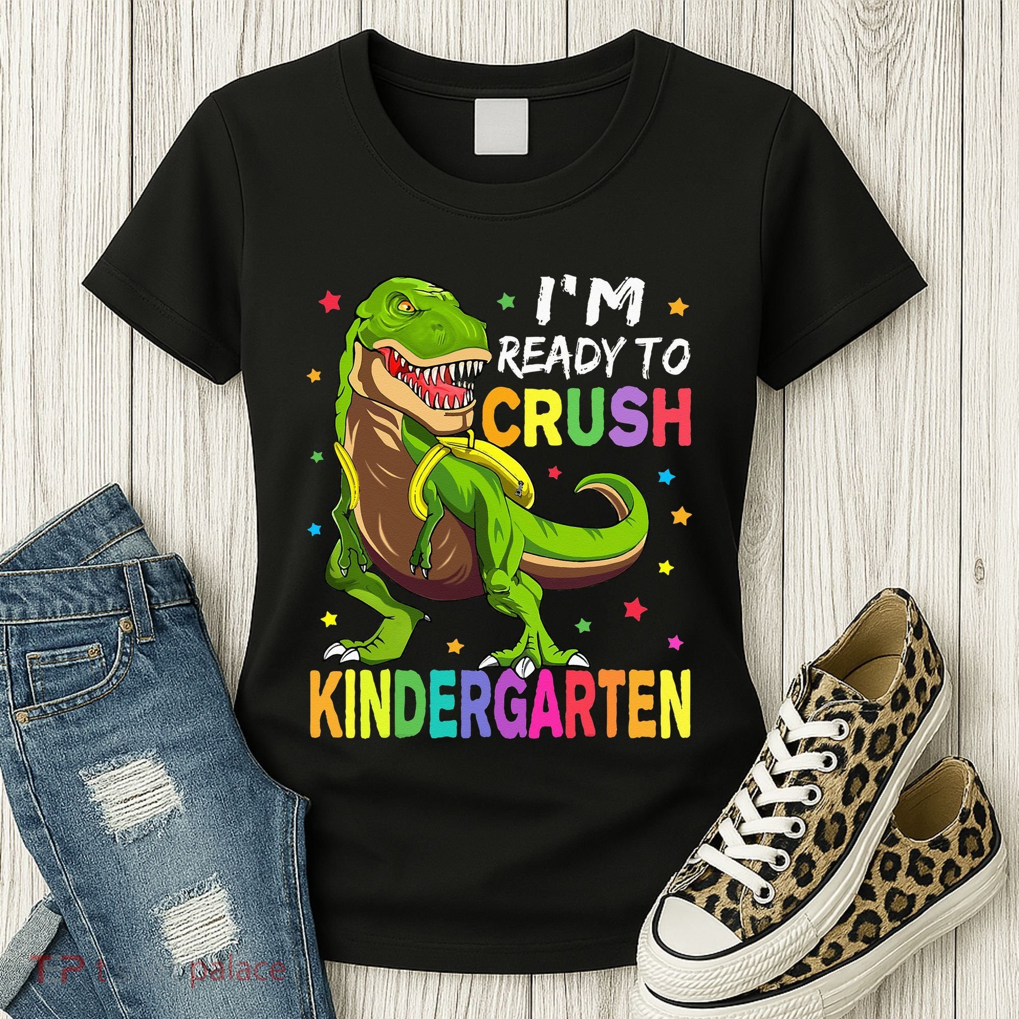 I'm Ready To Crush Kindergarten Back To School Dinosaur Women's T-Shirt