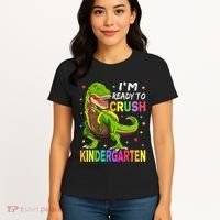 I'm Ready To Crush Kindergarten Back To School Dinosaur Women's T-Shirt thumb 4