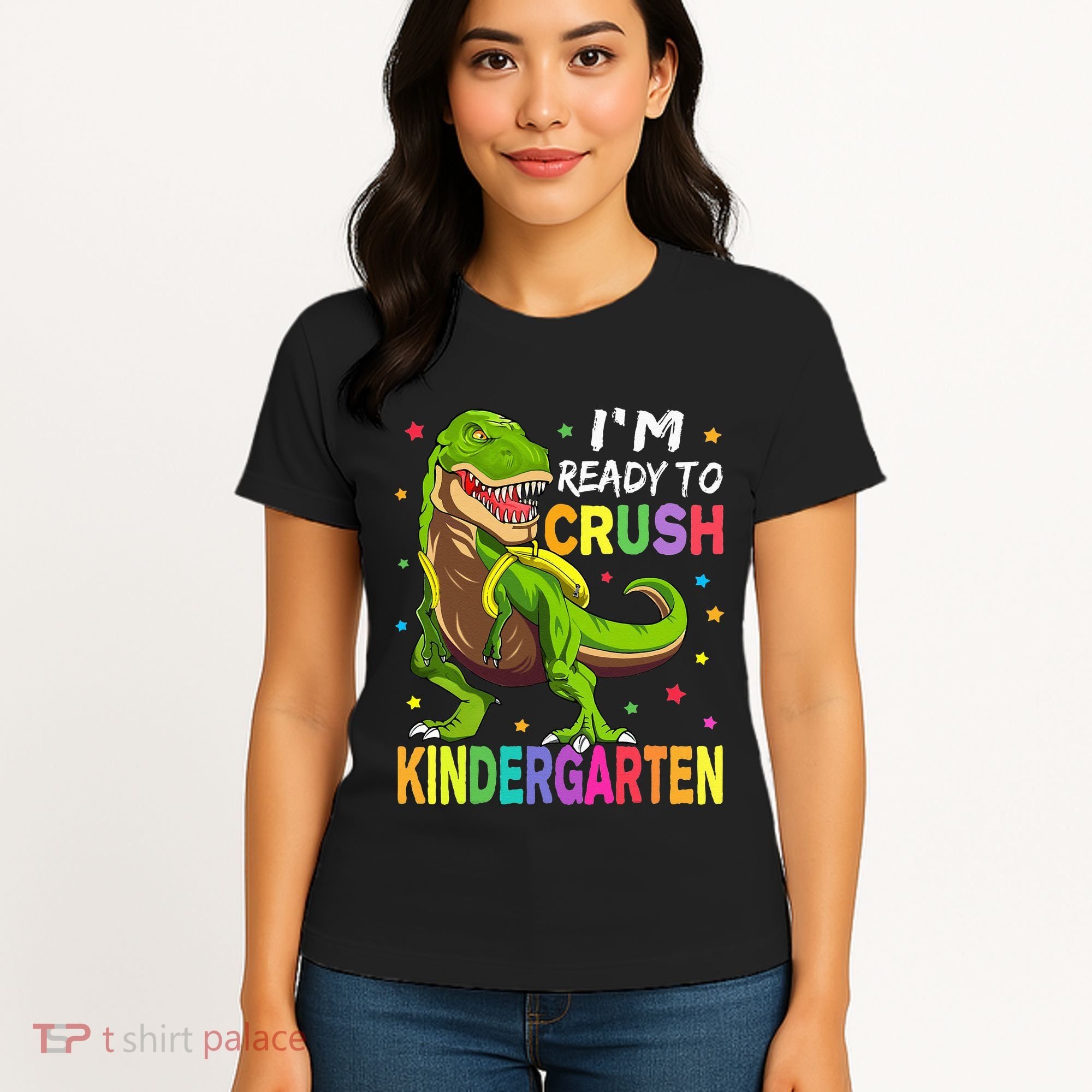 I'm Ready To Crush Kindergarten Back To School Dinosaur Women's T-Shirt