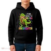 I'm Ready To Crush Kindergarten Back To School Dinosaur Kids Hoodie thumb 4