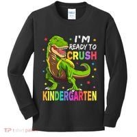I'm Ready To Crush Kindergarten Back To School Dinosaur Kids Long Sleeve Shirt thumb 0