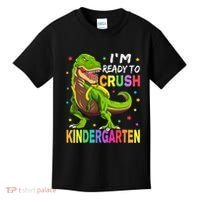 I'm Ready To Crush Kindergarten Back To School Dinosaur Kids T-Shirt thumb 0
