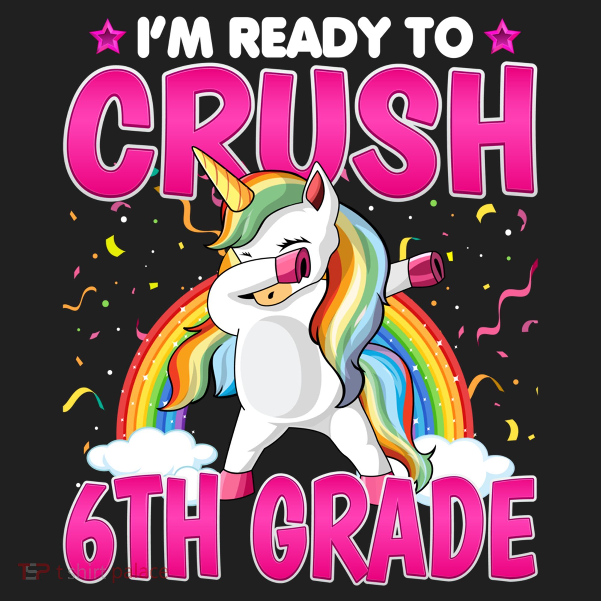 Im Ready To Crush Six Grade Dabbing Unicorn 6Th Grade Funny Gift Women's Sweatshirt