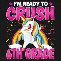 Im Ready To Crush Six Grade Dabbing Unicorn 6Th Grade Funny Gift Women's Hoodie thumb 2