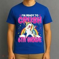 Im Ready To Crush Six Grade Dabbing Unicorn 6Th Grade Funny Gift T-Shirt thumb 3